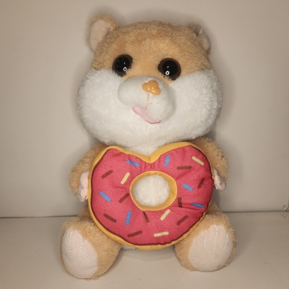 14”  Peek-a-Boo Toys Hilary the Hamster Bite Taken of Donut Stuffed Animal Plush
